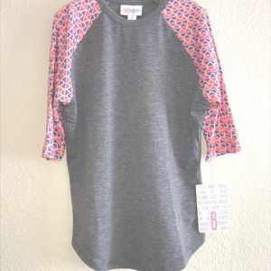 LuLaRoe Sloan Kids Top New With Tags Size 6 010